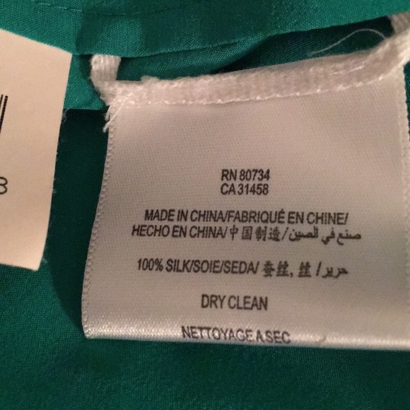 BCBGMaxAzria Emerald Green Wrap Ruffle Blouse Top - Picture 4 of 7